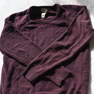 Organic Cotton L.L. Bean Sweater crewneck, mens small, plum/maroon color, unisex